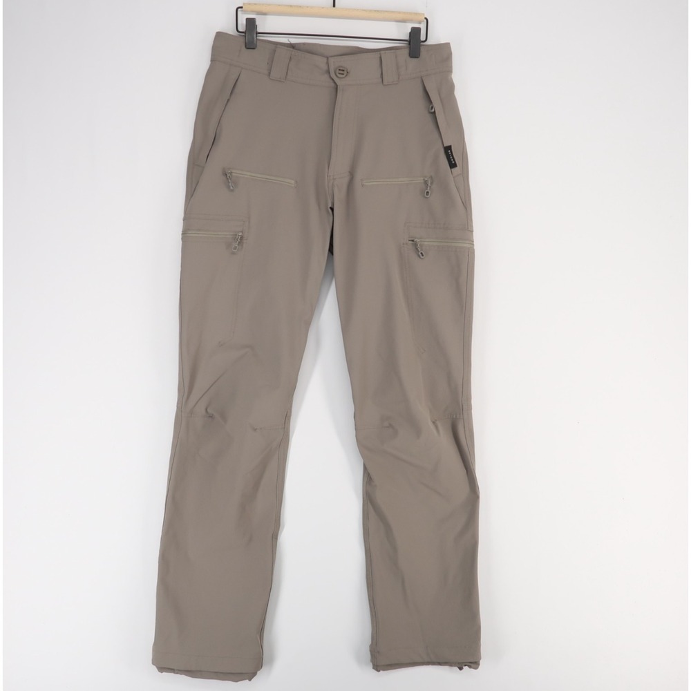 Beyond Velox Pants Mens 32 Long Taupe Softshell K5 Tactical Hiking Zip Pockets